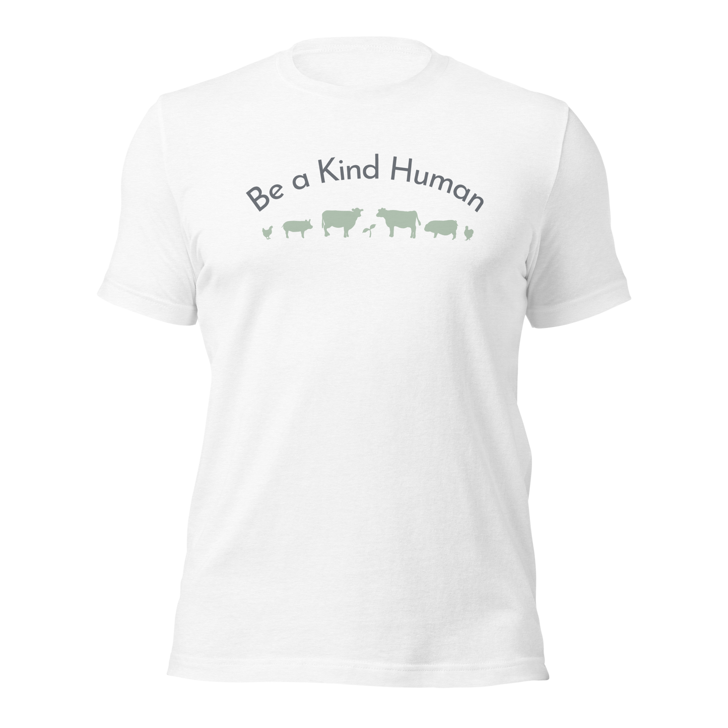 Be a Kind Human White w Green Silhouette