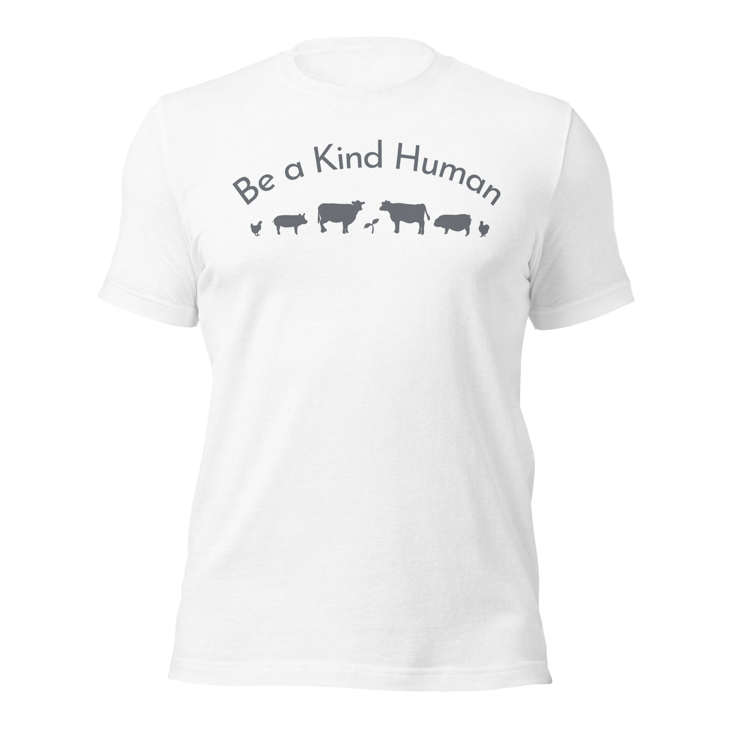Be a Kind Human White Grey Silhouette