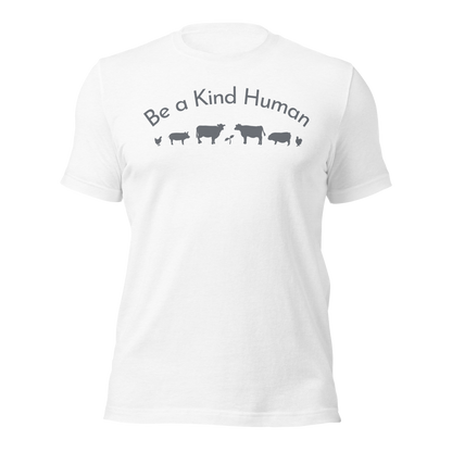 Be a Kind Human White Grey Silhouette