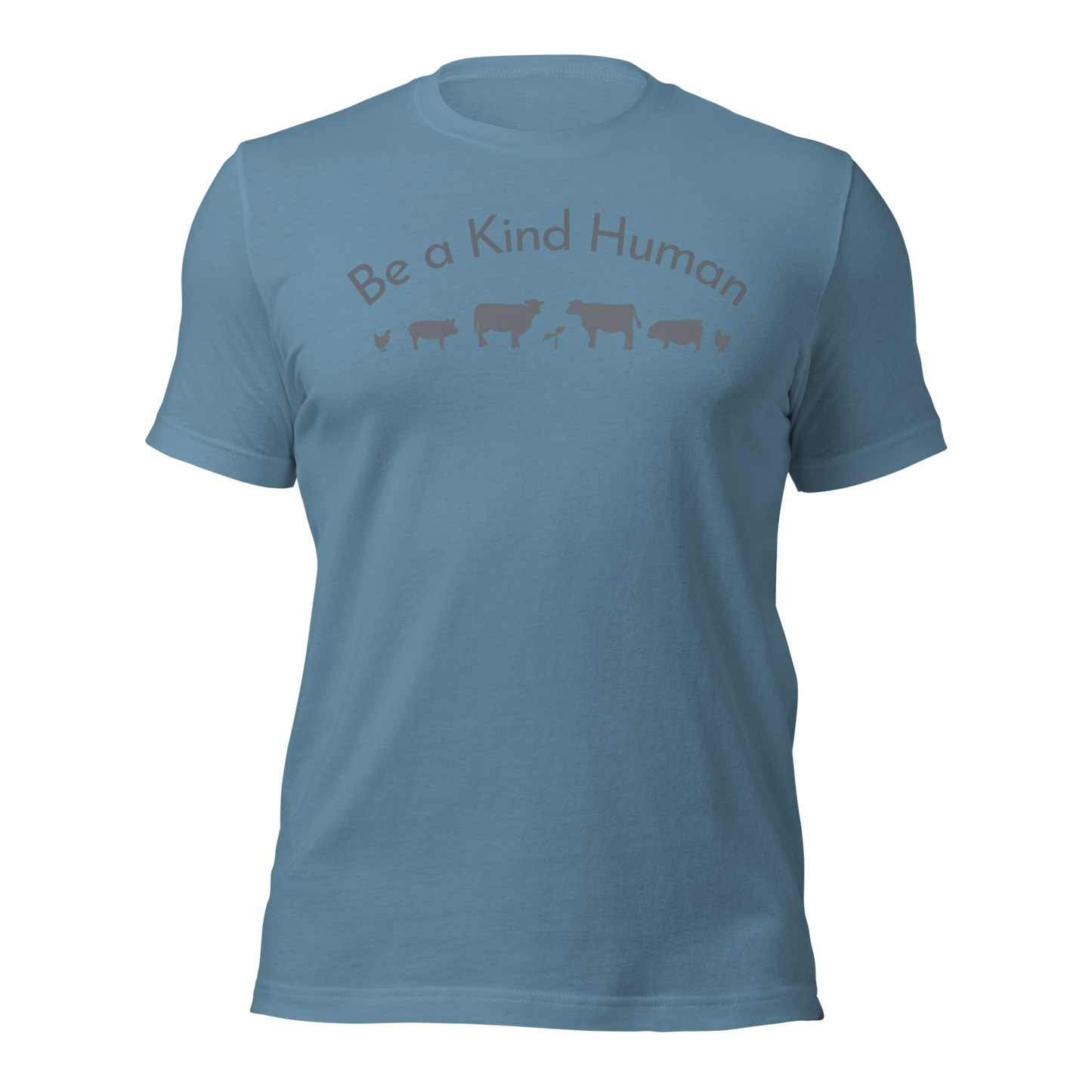 Be a Kind Human Steel Blue Grey Silhouette