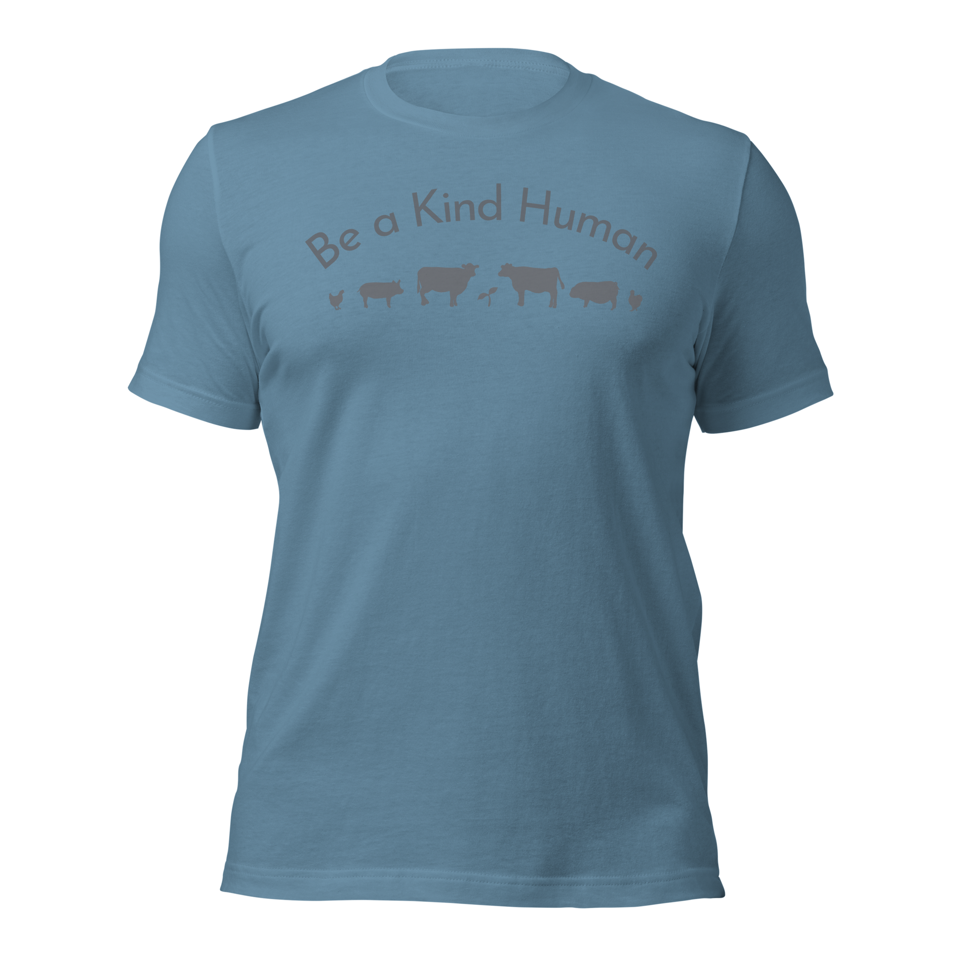 Be a Kind Human Steel Blue Grey Silhouette