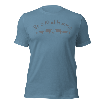 Be a Kind Human Steel Blue Grey Silhouette