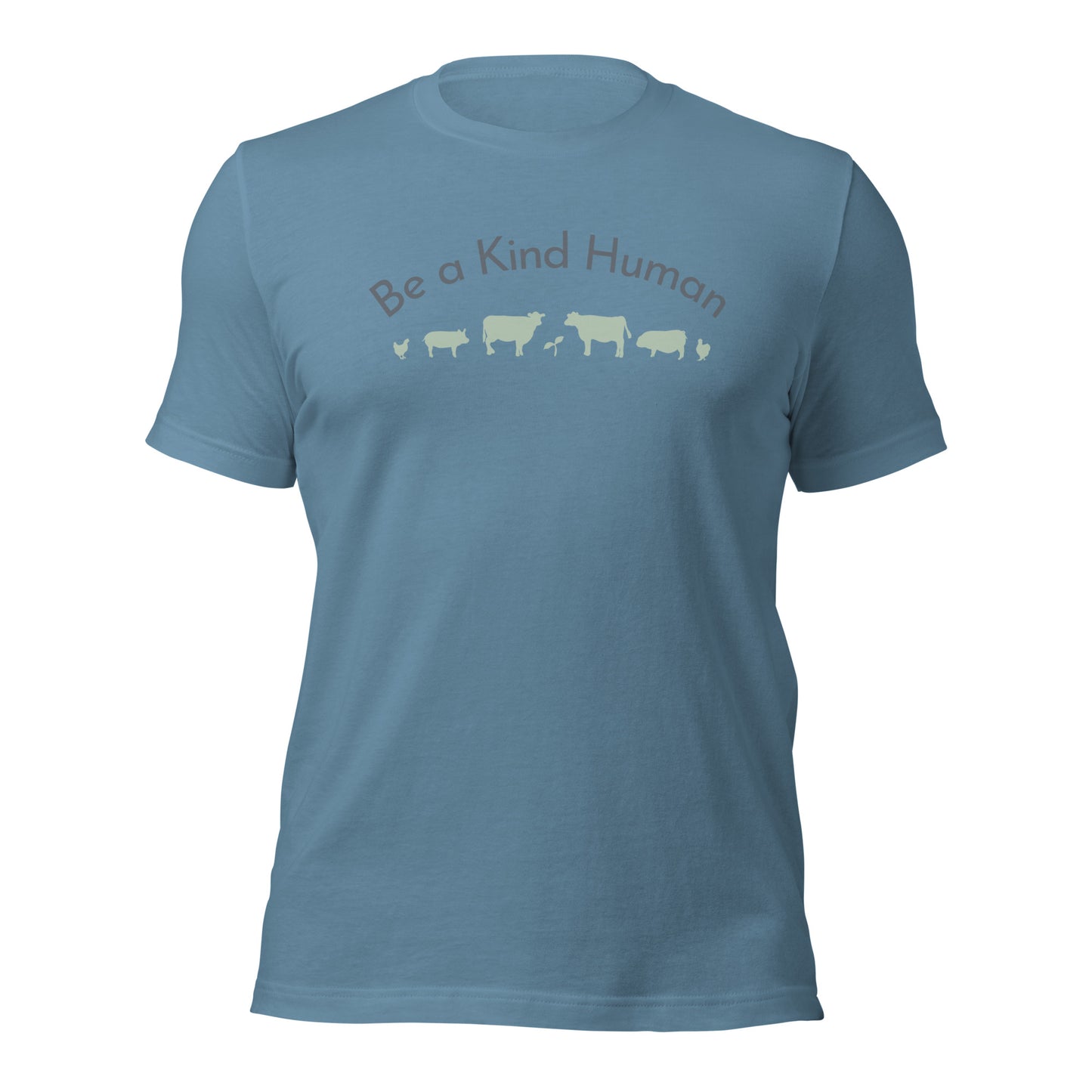 Be a Kind Human (Grey and Green Silhouette) Unisex t-shirt
