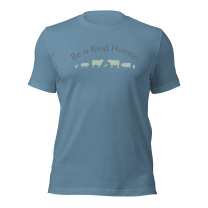 Be a Kind Human (Grey and Green Silhouette) Unisex t-shirt