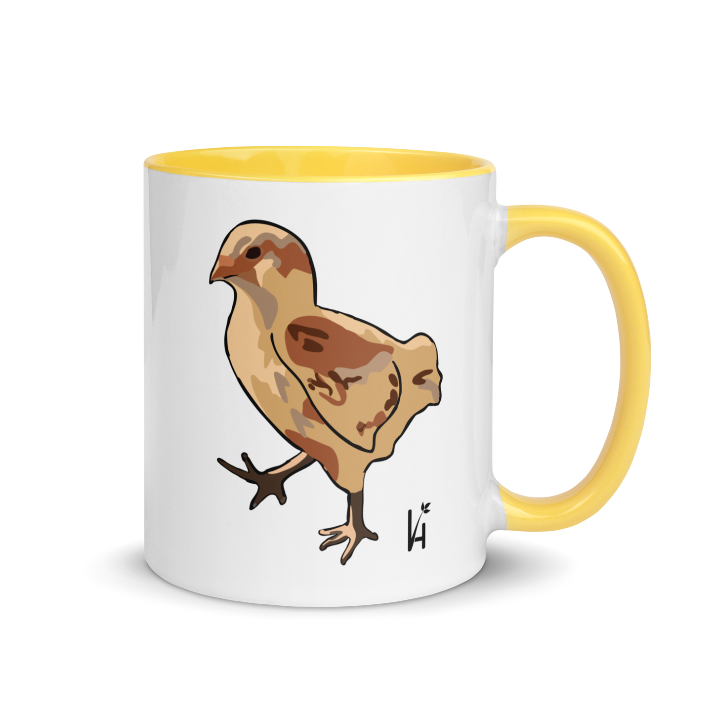 Leghorn Chick Ceramic Mug with Yellow Accents