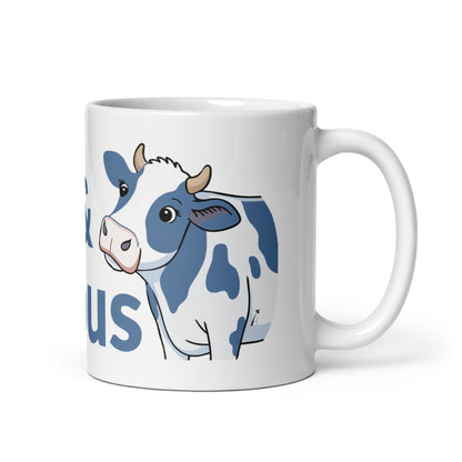 Calm & Curious Holstein Cow White Glossy Mug