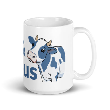 Calm & Curious Holstein Cow White Glossy Mug