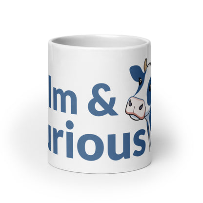 Calm & Curious Holstein Cow White Glossy Mug