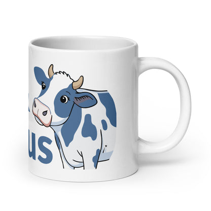 Calm & Curious Holstein Cow White Glossy Mug